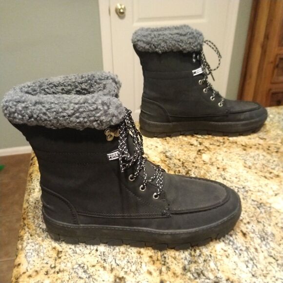 Sperry Juneau Lace Up Winter Boots Womens 10 Black Gray STS86817 - Picture 6 of 12